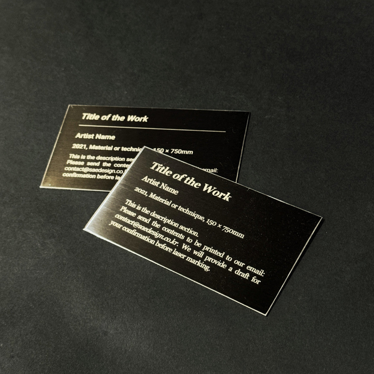 Stainless steel caption plate, black, 110×60mm from SIDE collection
