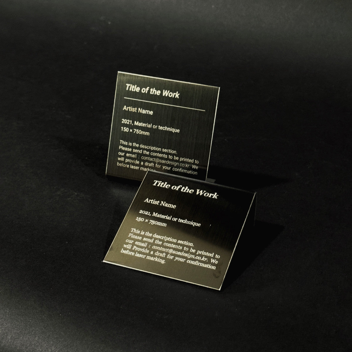 Stainless steel caption plate, black, 80×30×80mm from SIDE collection
