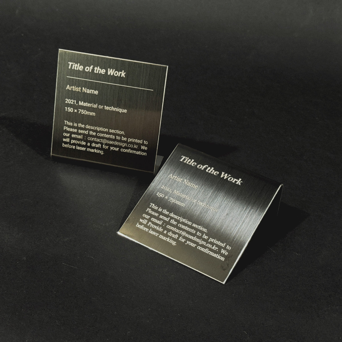Stainless steel caption plate, black, 80×30×80mm from SIDE collection
