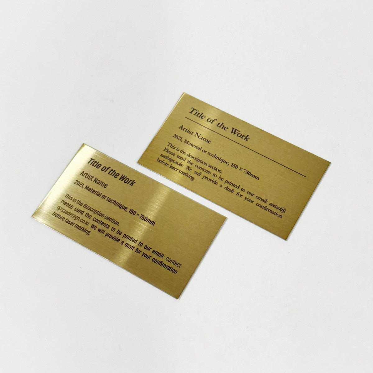 Stainless steel caption plate, gold, 110×60mm from SIDE collection
