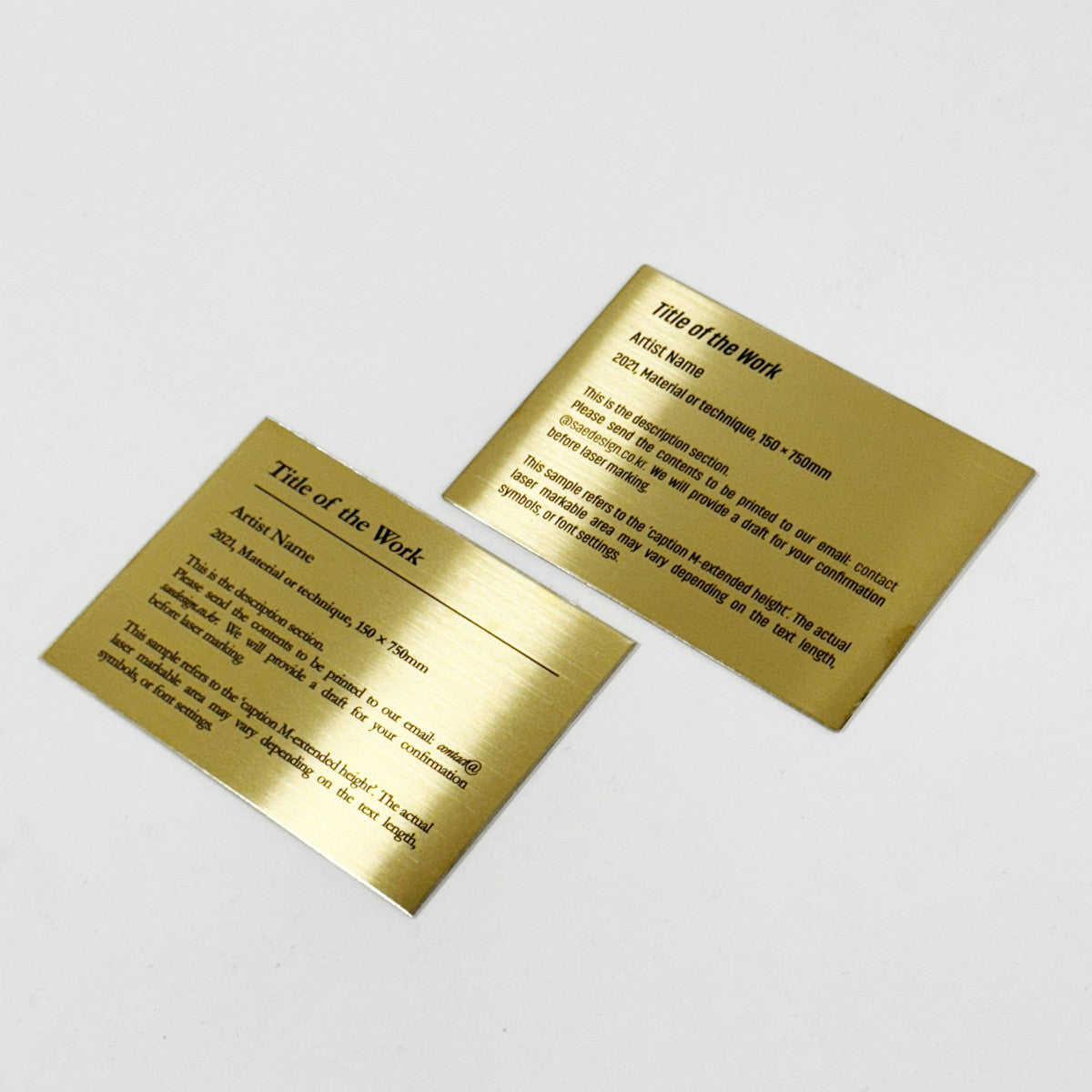 Stainless steel caption plate, gold, 110×80mm from SIDE collection
