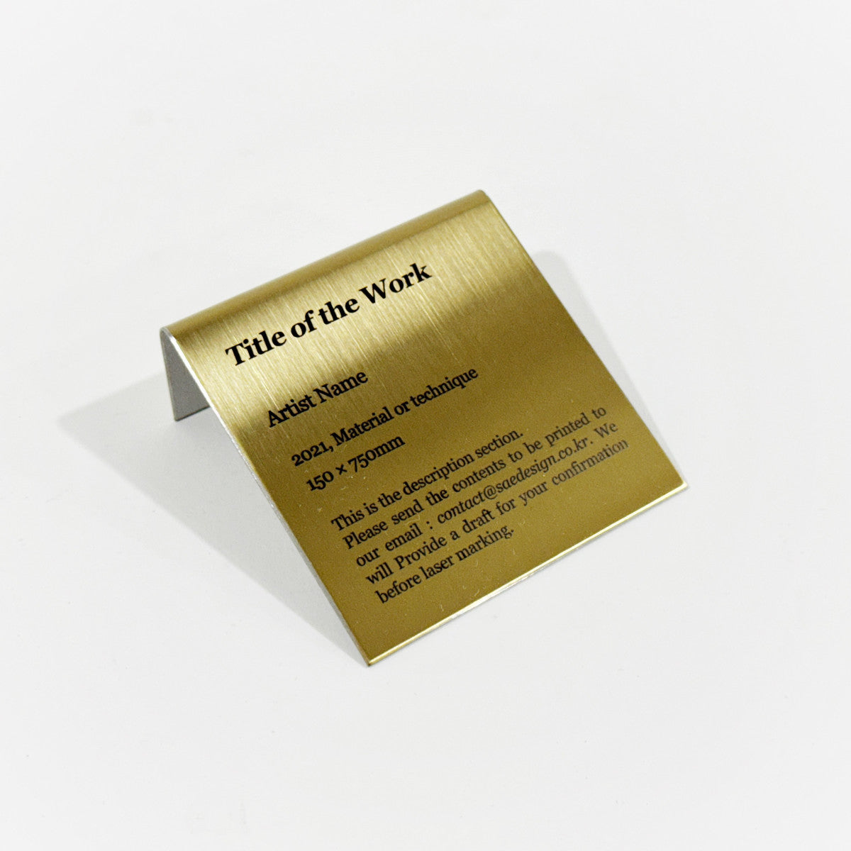 Stainless steel caption plate, gold, 80×30×80mm from SIDE collection
