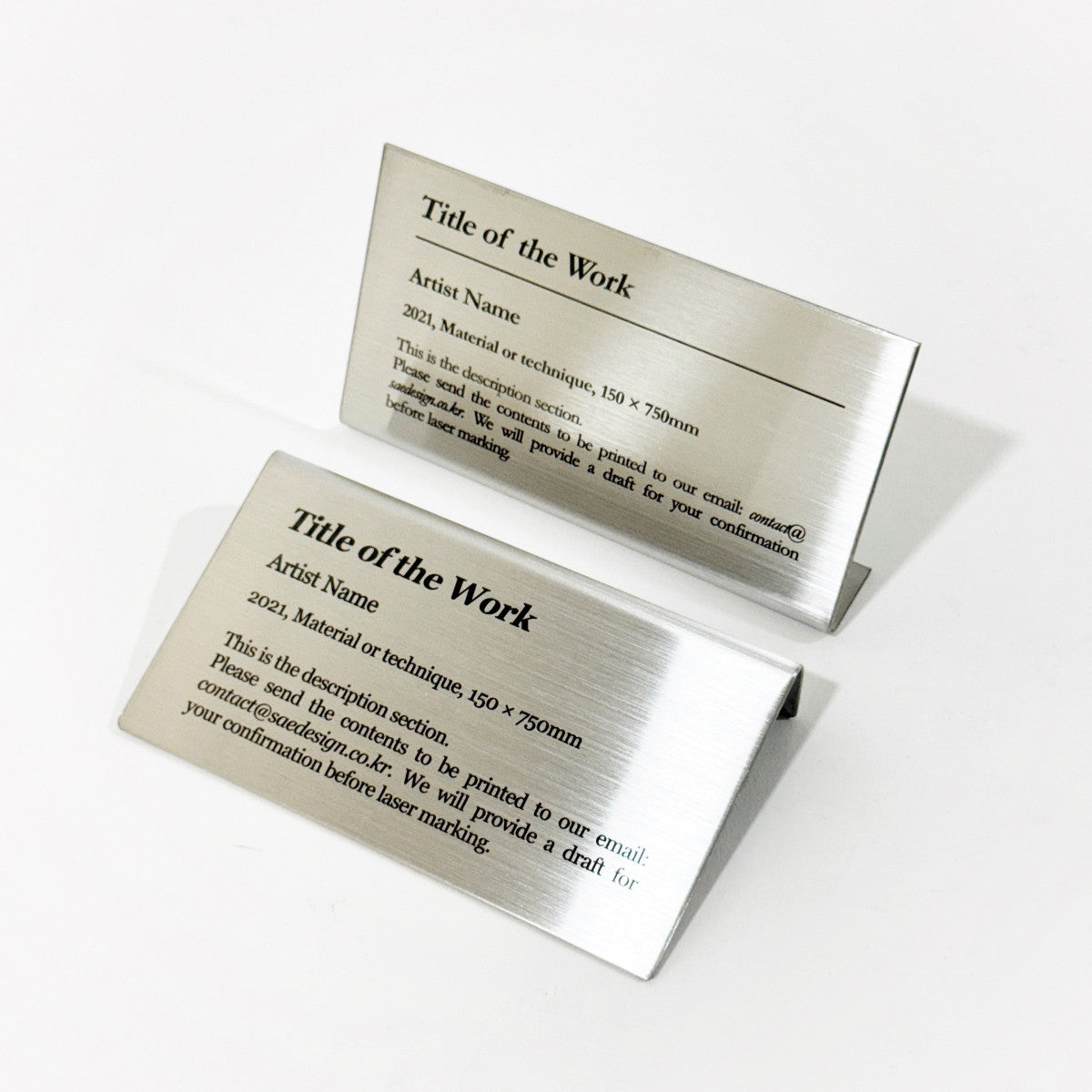 Stainless steel caption plate, silver, 110×20×60mm from SIDE collection
