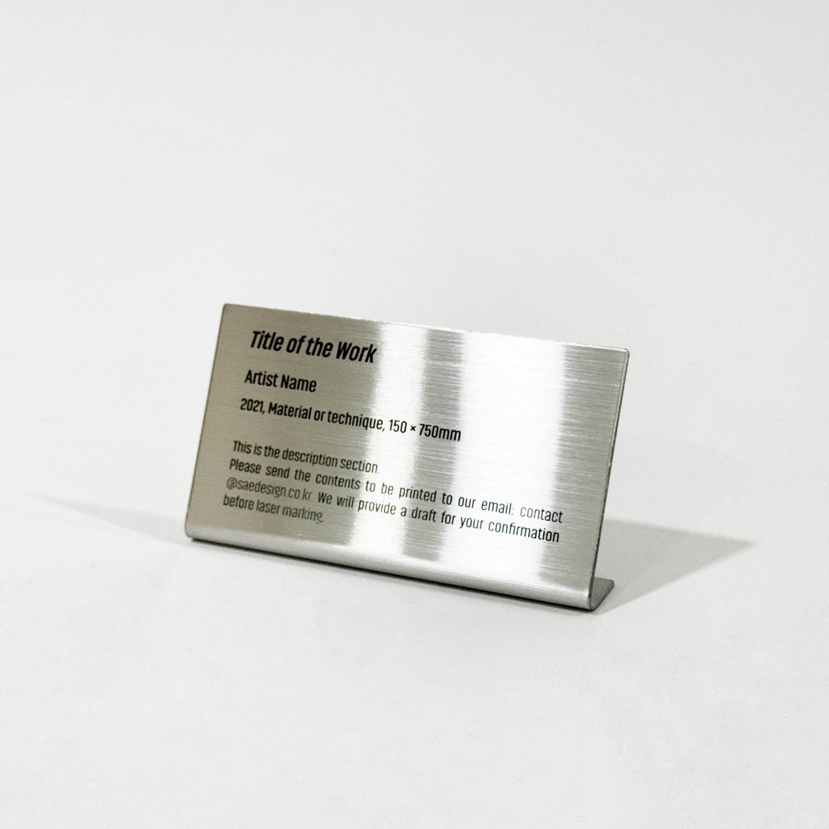 Stainless steel caption plate, silver, 110×20×60mm from SIDE collection
