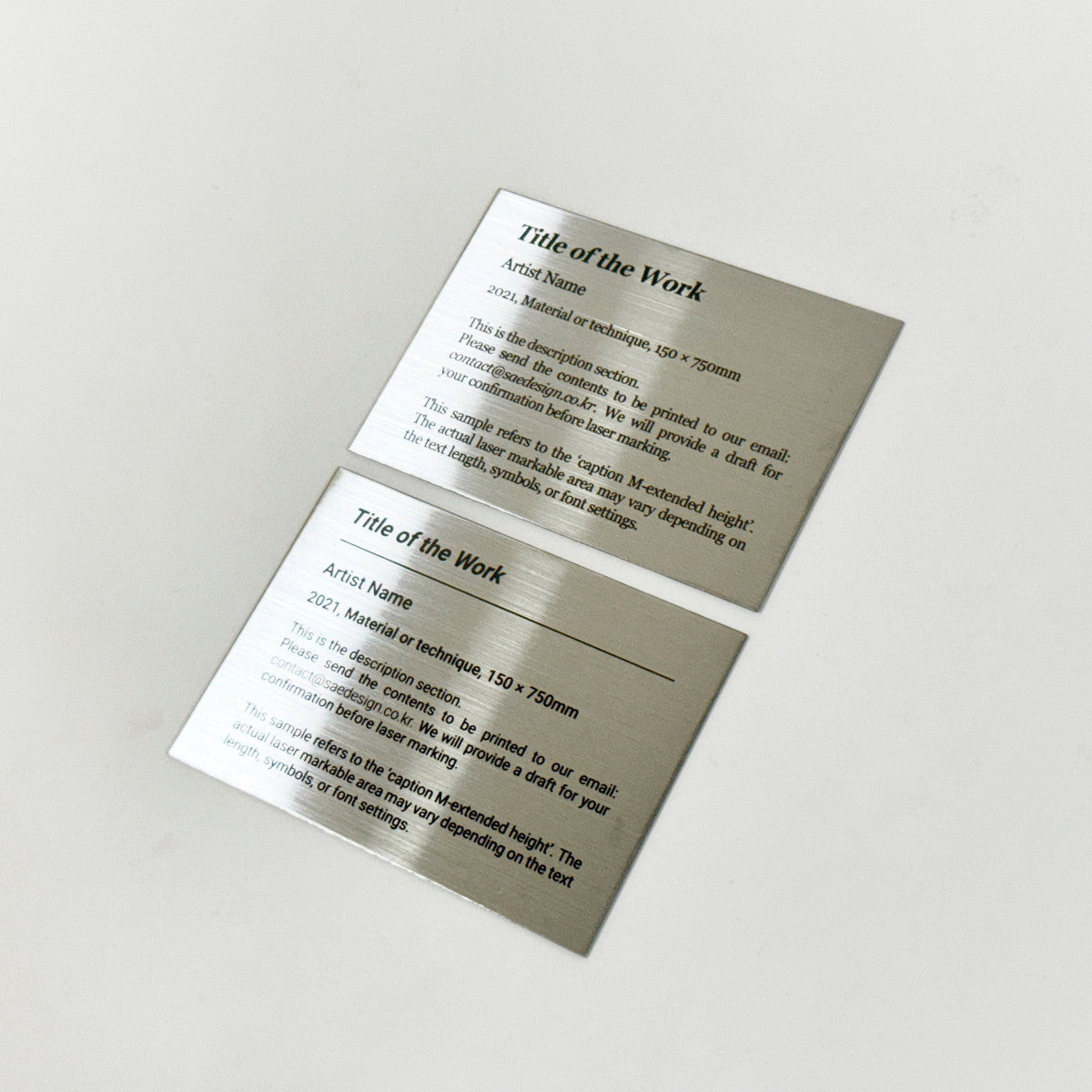 Stainless steel caption plate, silver, 110×80mm from SIDE collection
