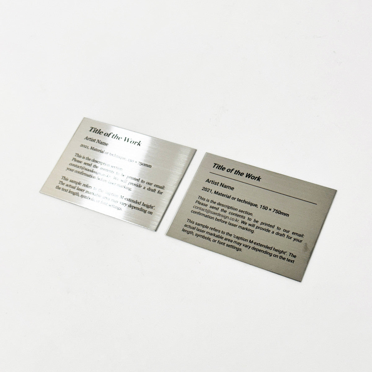 Stainless steel caption plate, silver, 110×80mm from SIDE collection

