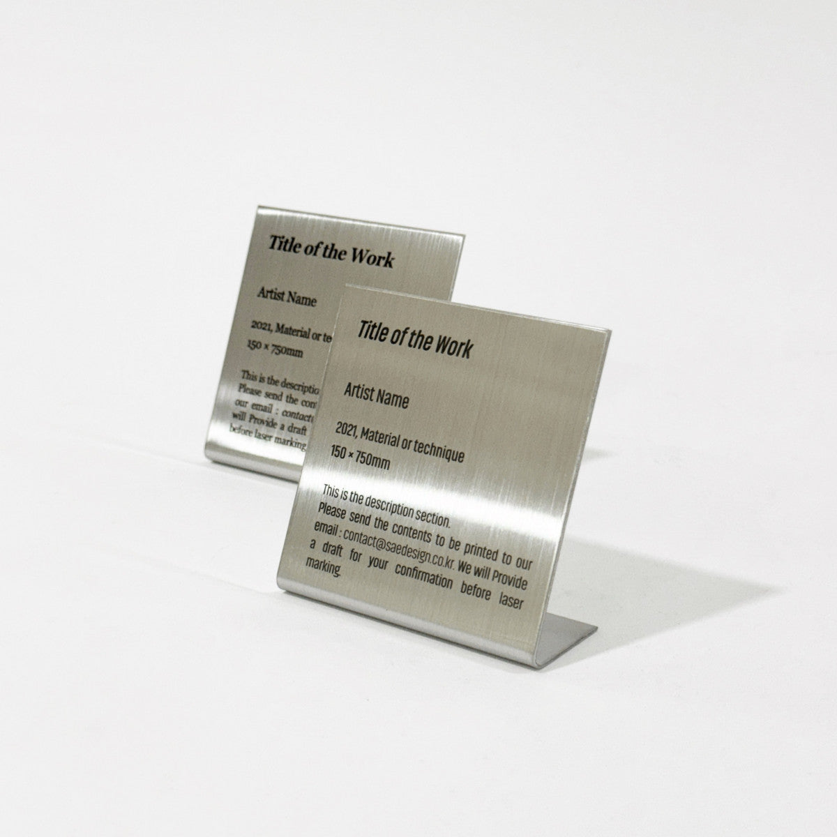 Stainless steel caption plate, silver, 80×30×80mm from SIDE collection
