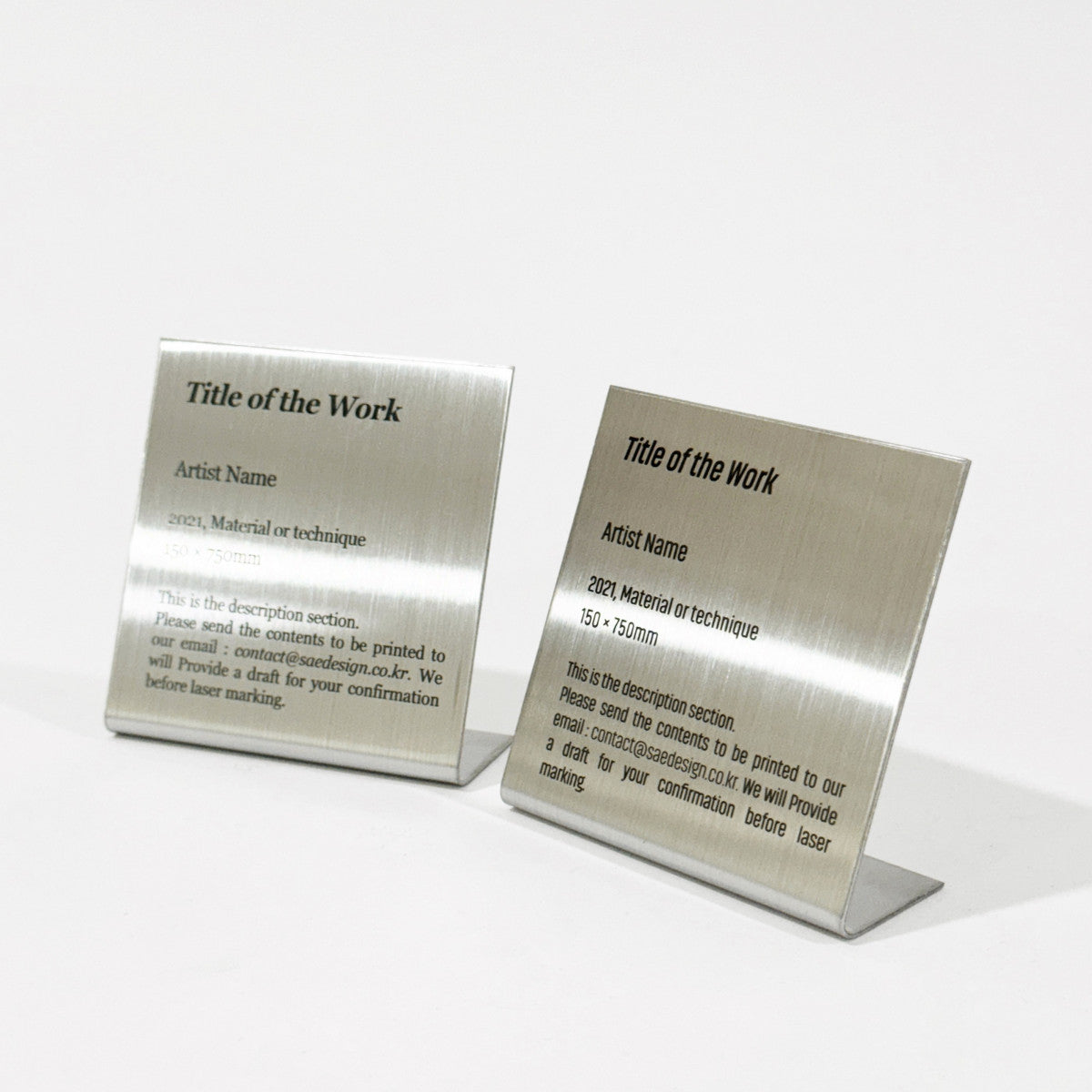 Stainless steel caption plate, silver, 80×30×80mm from SIDE collection
