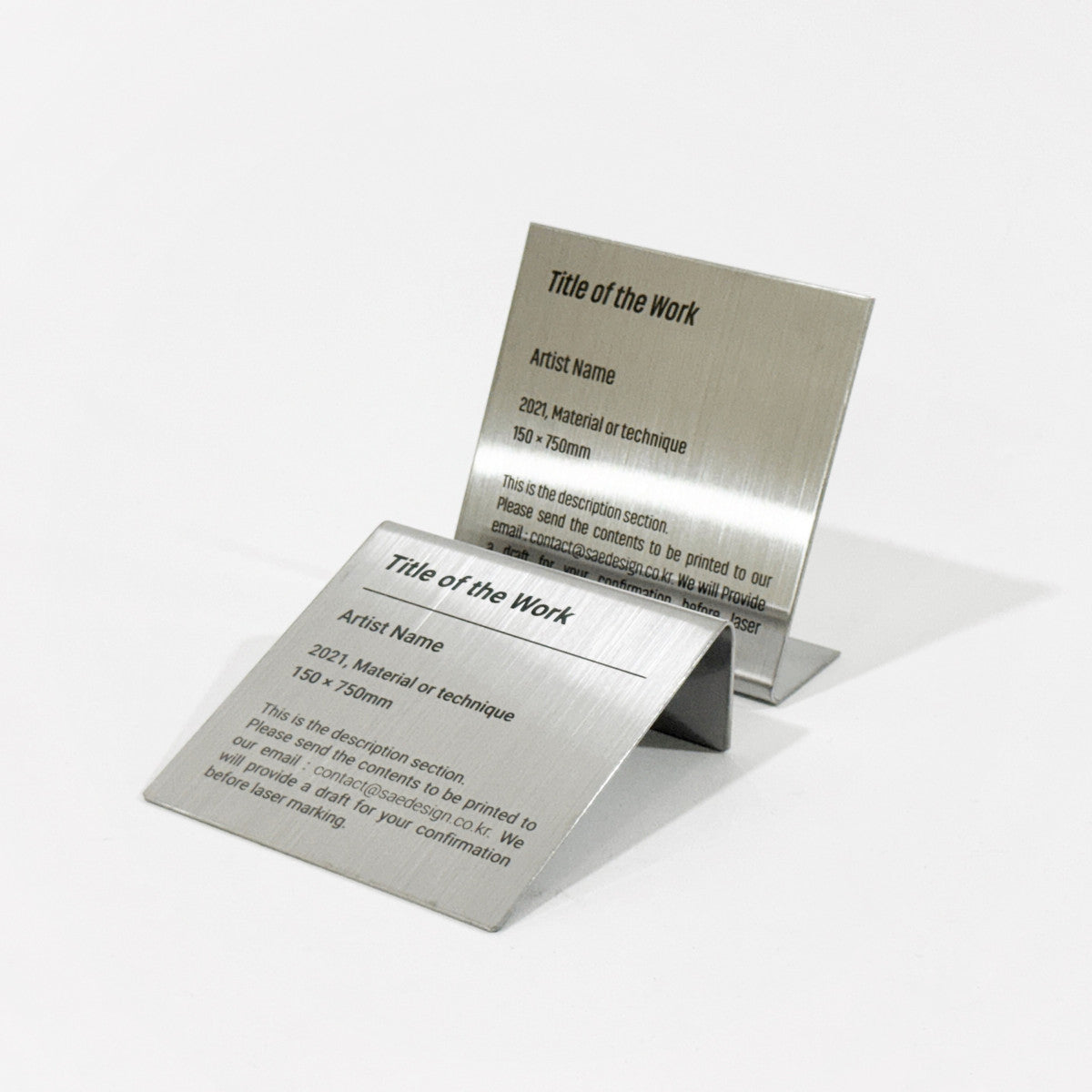 Stainless steel caption plate, silver, 80×30×80mm from SIDE collection
