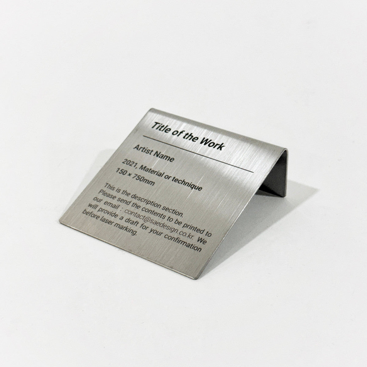 Stainless steel caption plate, silver, 80×30×80mm from SIDE collection
