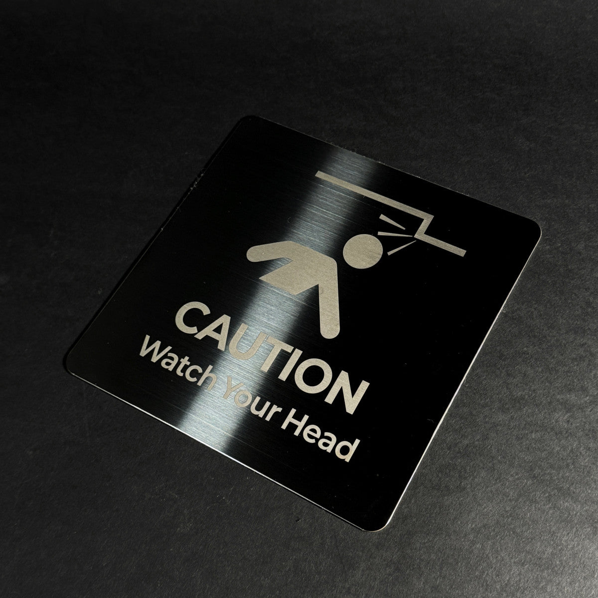 Black Stainless Steel Adhesive Pictogram Wall Sign large - Minimalist Universal Icon Signage for Modern Spaces
