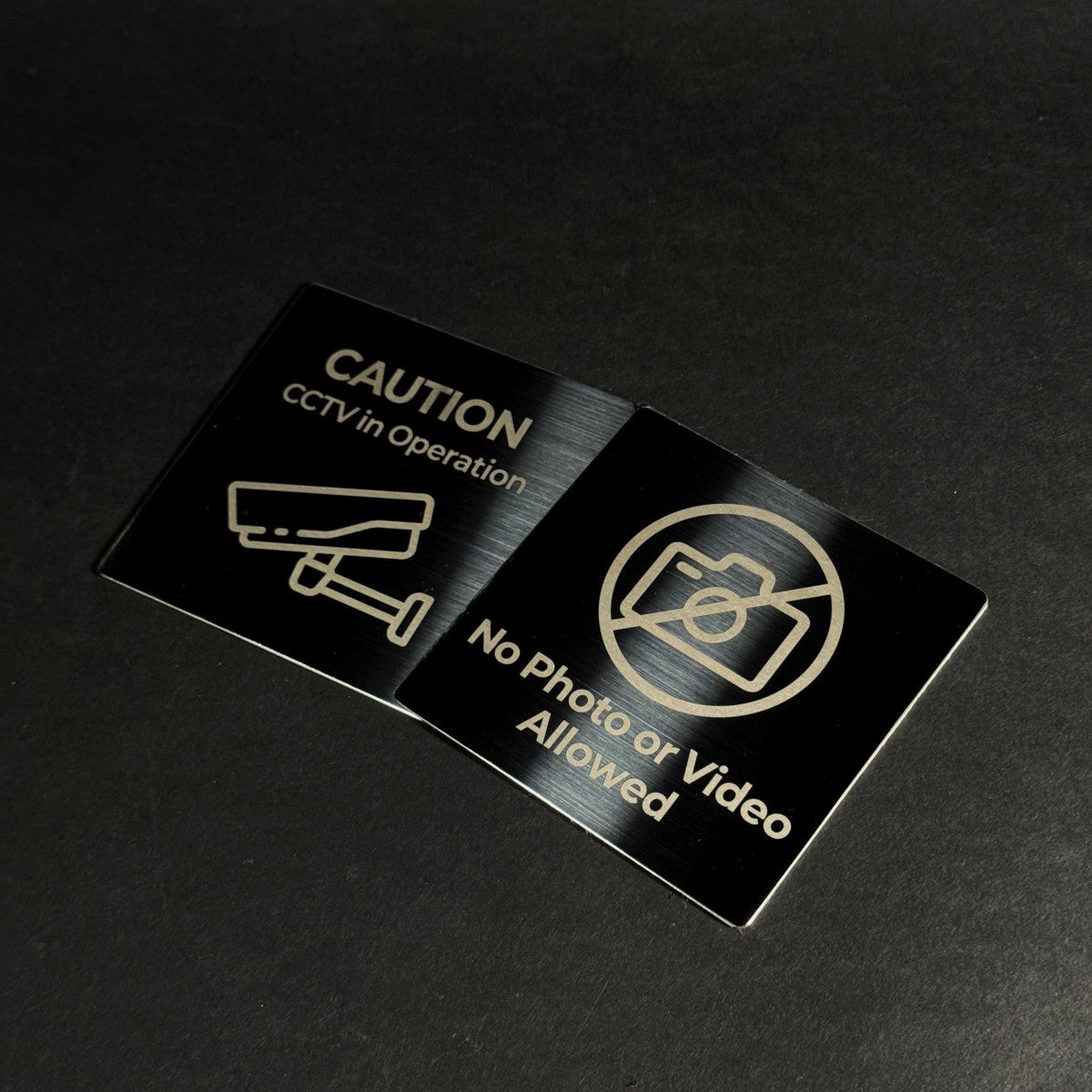 Black Stainless Steel Adhesive Pictogram Wall Sign Medium - Minimalist Universal Icon Signage for Modern Spaces
