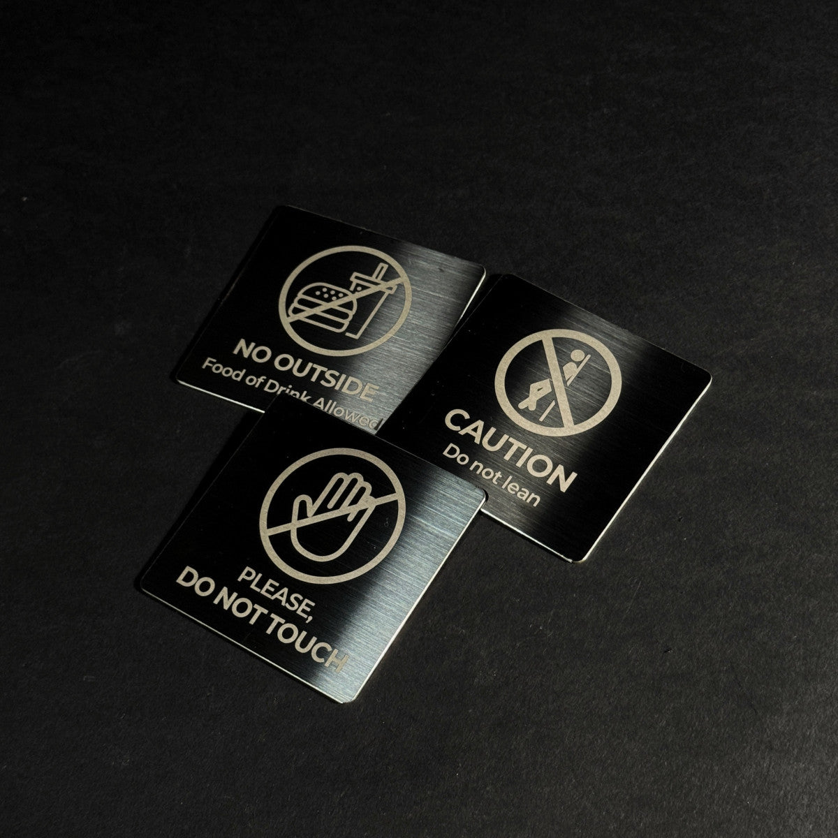 Black Stainless Steel Adhesive Pictogram Wall Sign Small - Minimalist Universal Icon Signage for Modern Spaces
