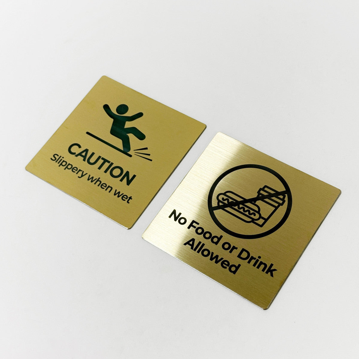 Gold Stainless Steel Adhesive Pictogram Wall Sign Medium - Minimalist Universal Icon Signage for Modern Spaces
