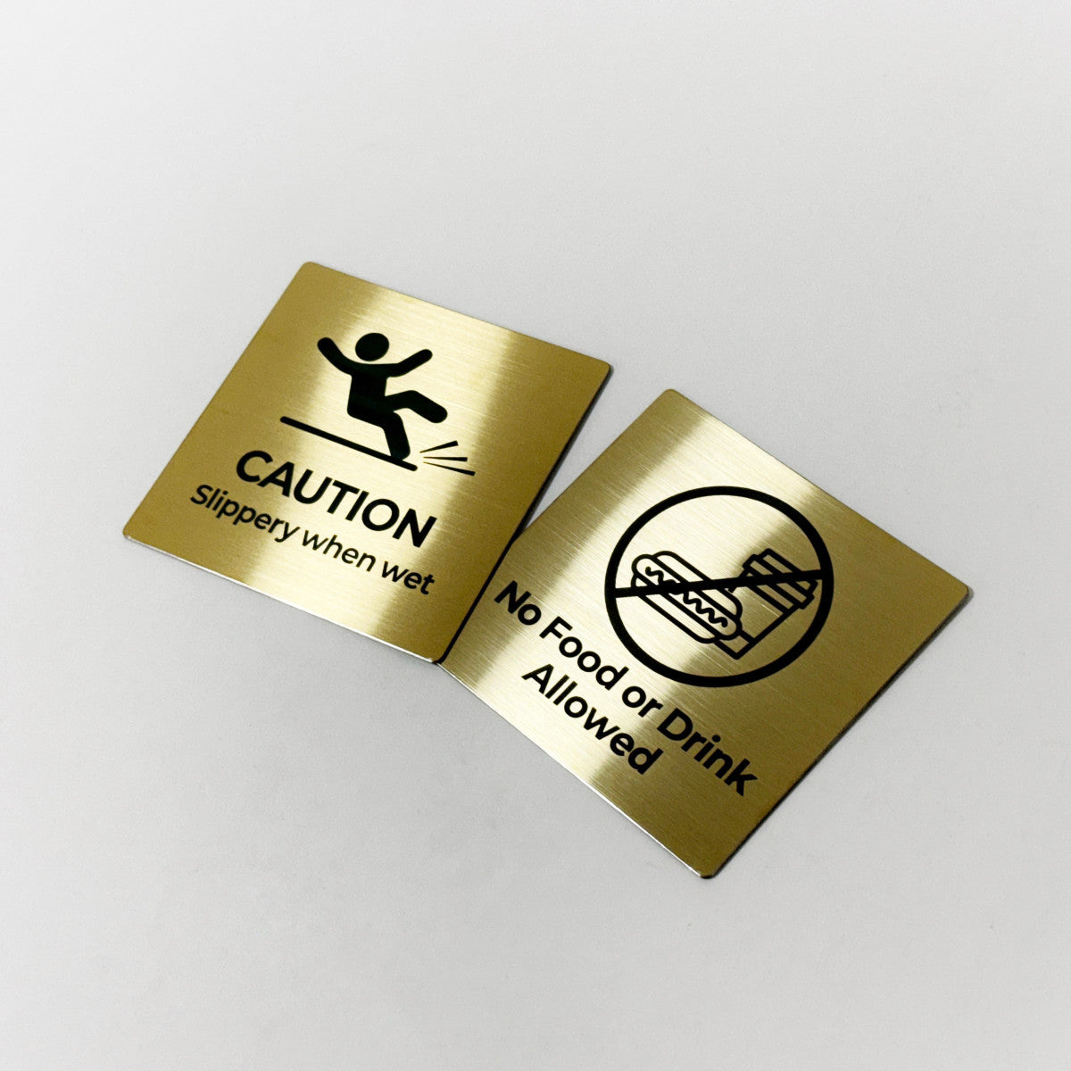 Gold Stainless Steel Adhesive Pictogram Wall Sign Medium - Minimalist Universal Icon Signage for Modern Spaces
