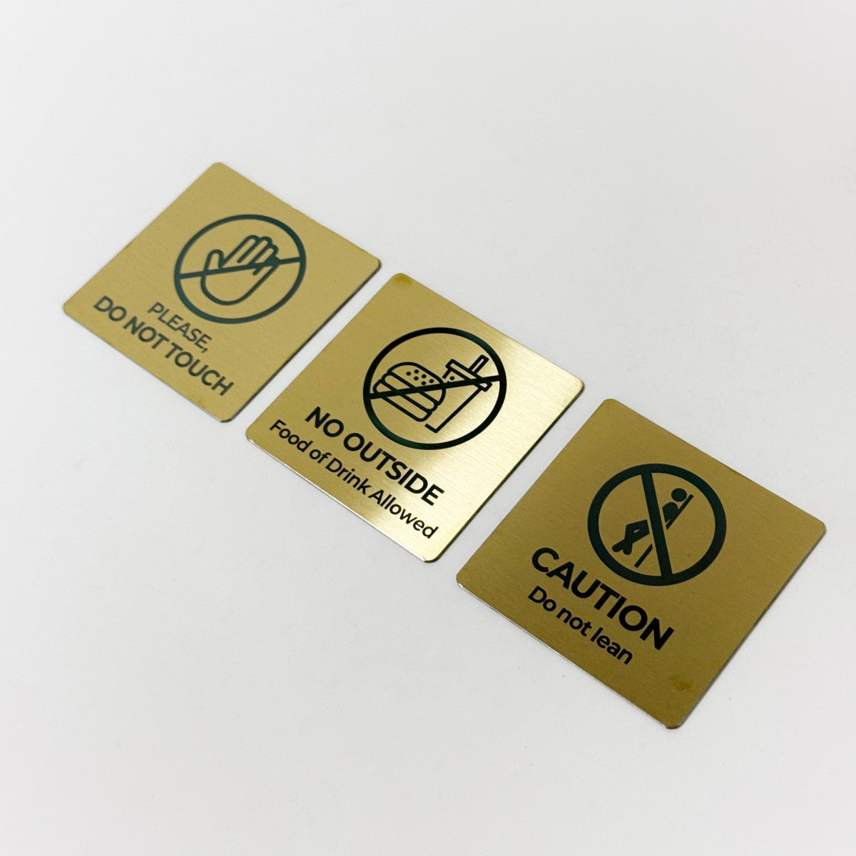 Gold Stainless Steel Adhesive Pictogram Wall Sign Small - Minimalist Universal Icon Signage for Modern Spaces
