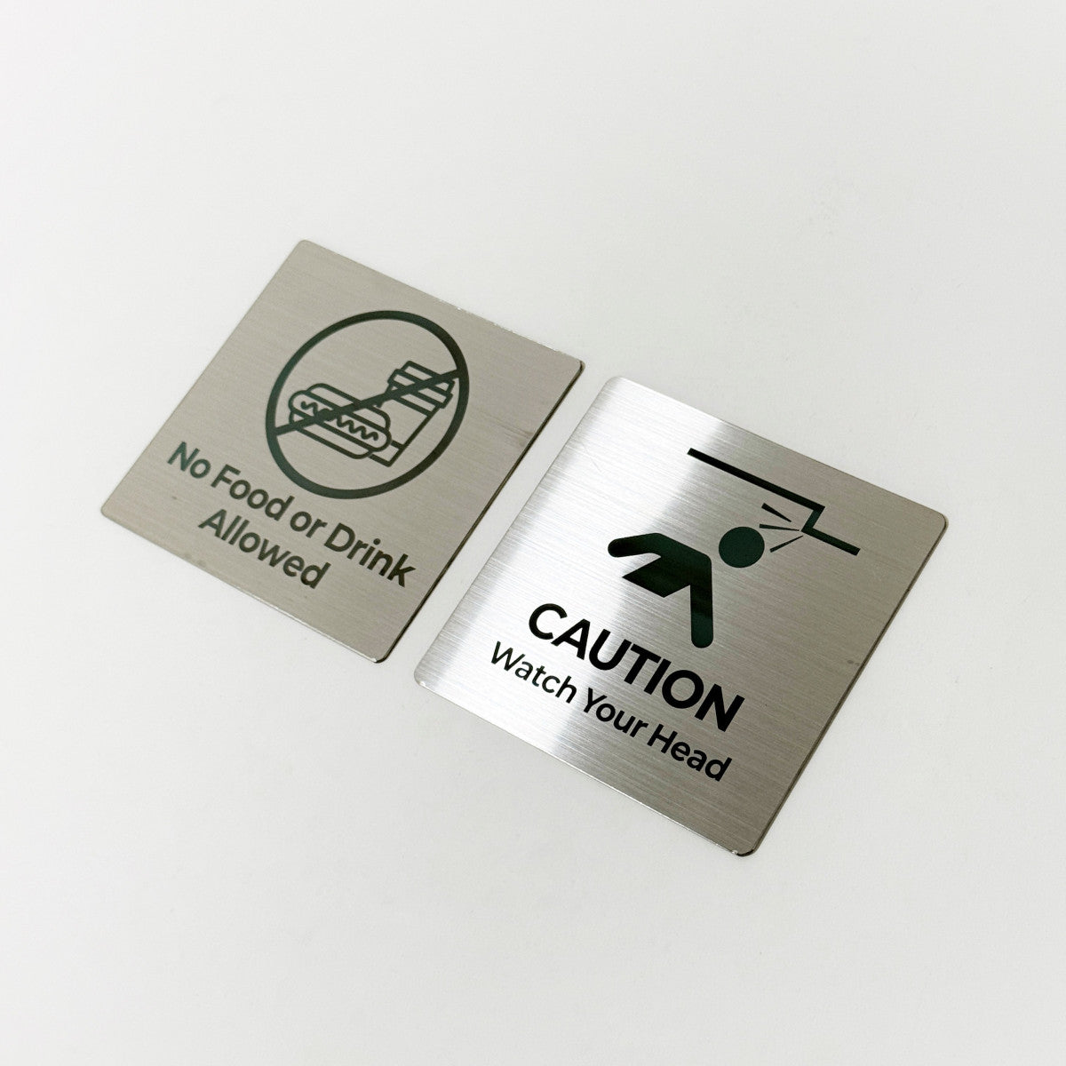 Silver Stainless Steel Adhesive Pictogram Wall Sign Medium - Minimalist Universal Icon Signage for Modern Spaces
