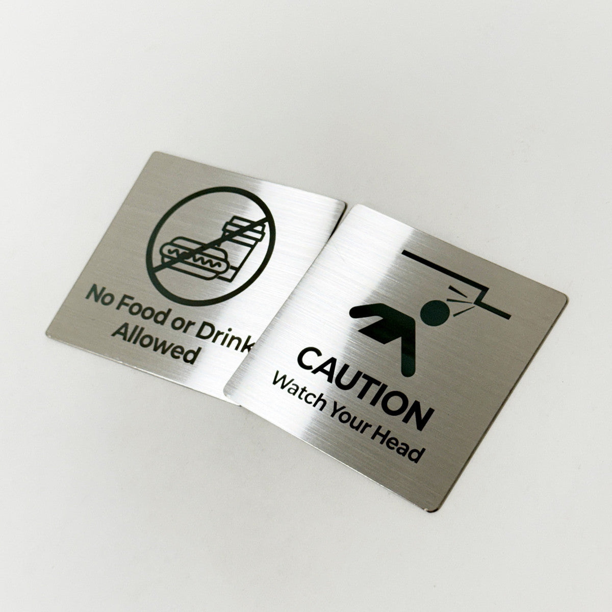 Silver Stainless Steel Adhesive Pictogram Wall Sign Medium - Minimalist Universal Icon Signage for Modern Spaces
