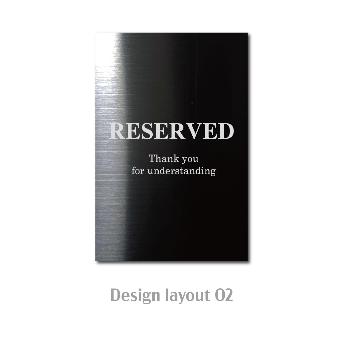 Stainless Steel Laser Marked Counter & Table Sign - Black