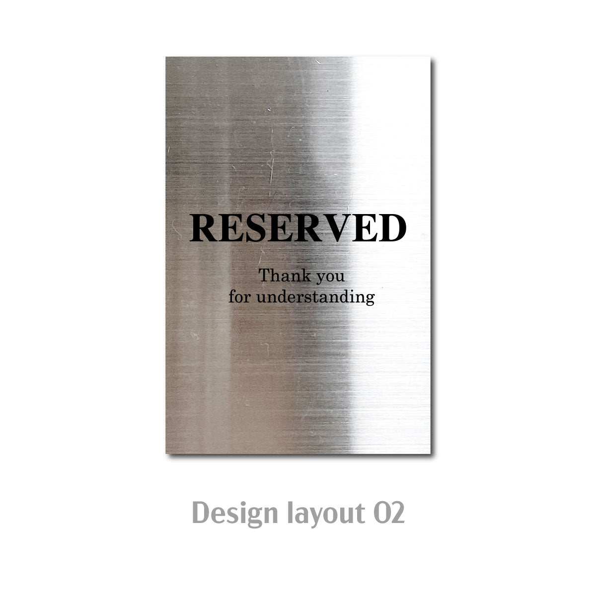 Stainless Steel Laser Marked Counter & Table Sign - Silver