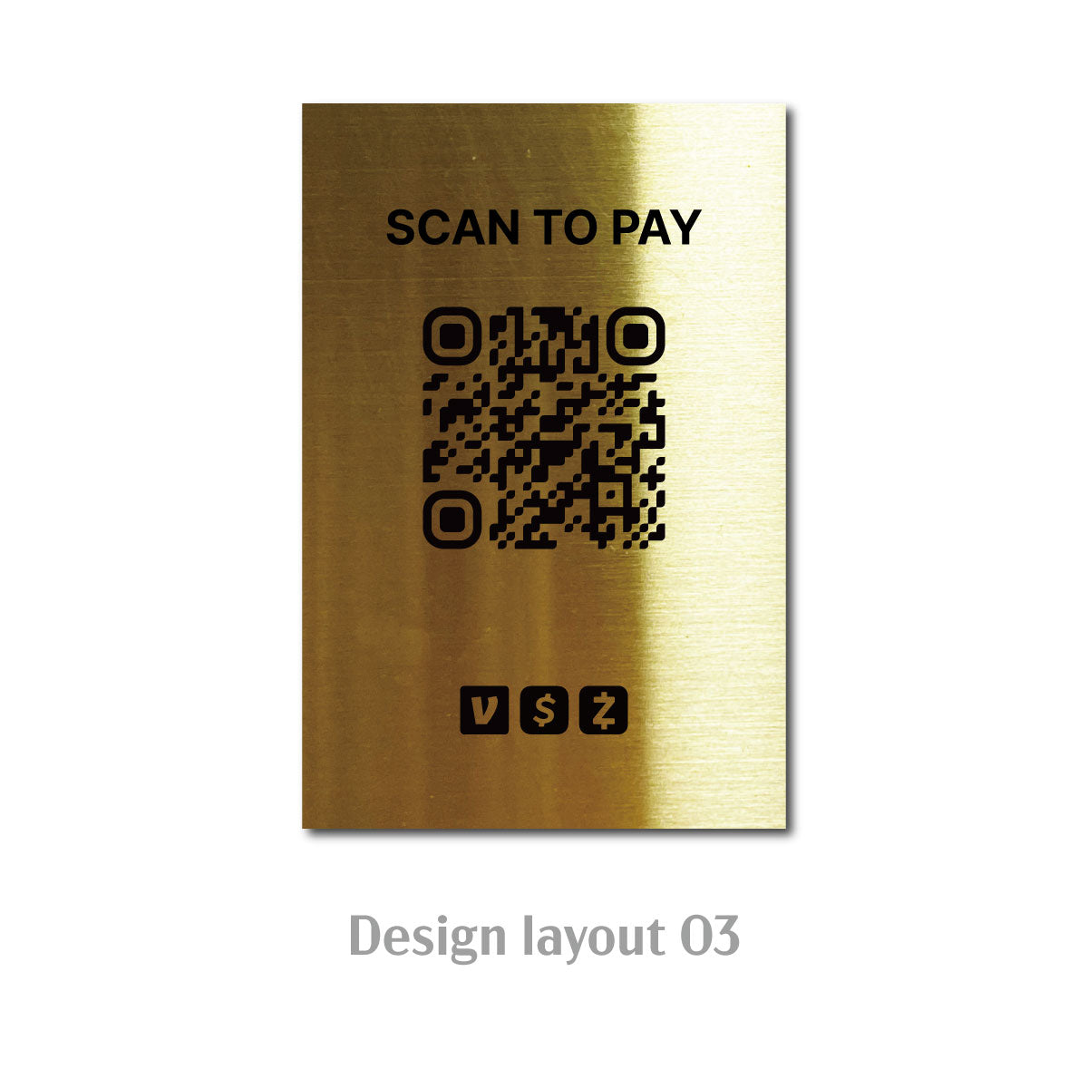 Stainless Steel Laser Marked Counter & Table Sign - Gold