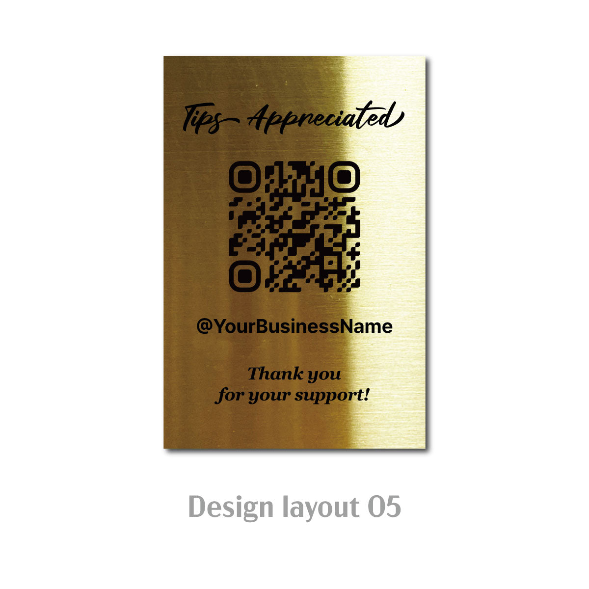 Stainless Steel Laser Marked Counter & Table Sign - Gold