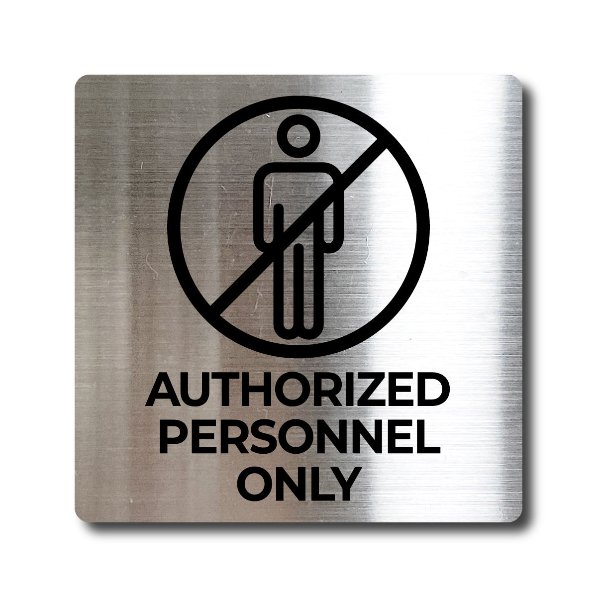 Medium Stainless Steel Adhesive Pictogram Wall Sign - Silver