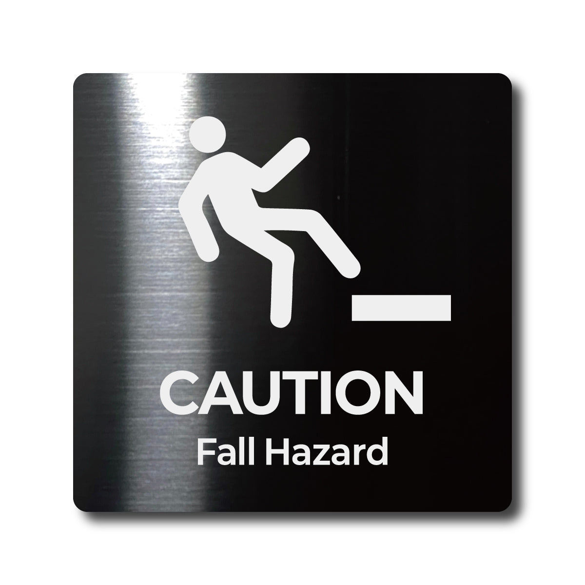Medium Stainless Steel Adhesive Pictogram Wall Sign - Black