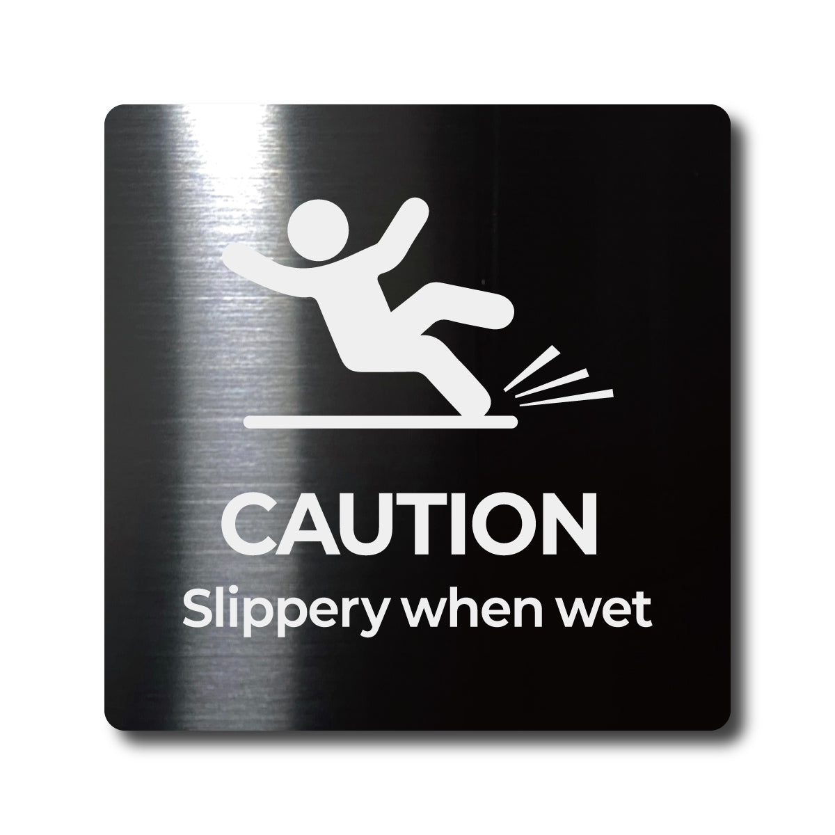 Medium Stainless Steel Adhesive Pictogram Wall Sign - Black