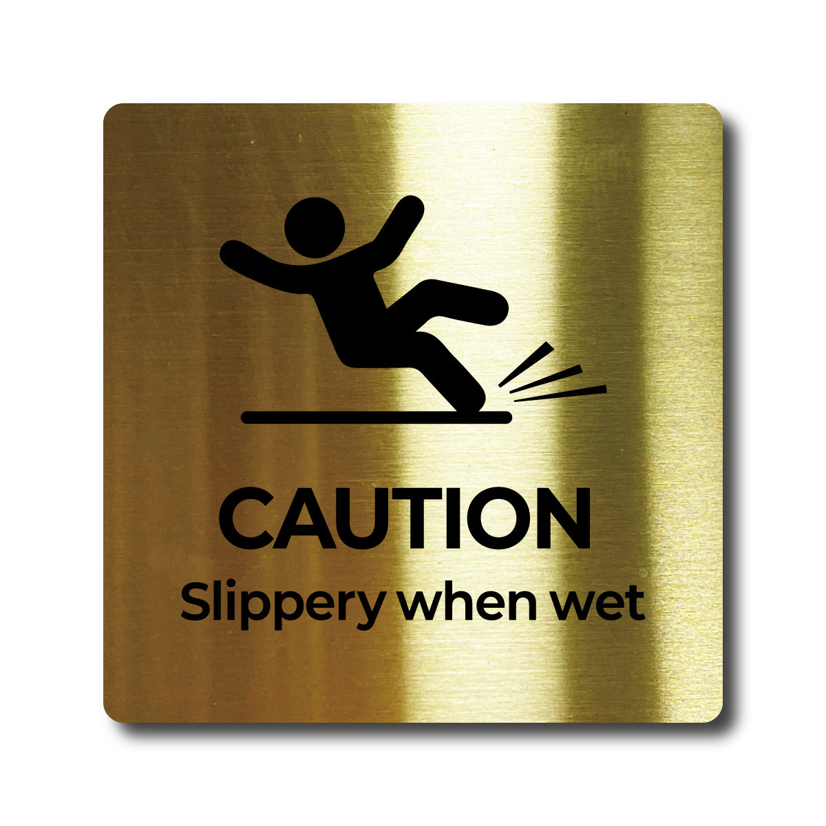 Medium Stainless Steel Adhesive Pictogram Wall Sign - Gold