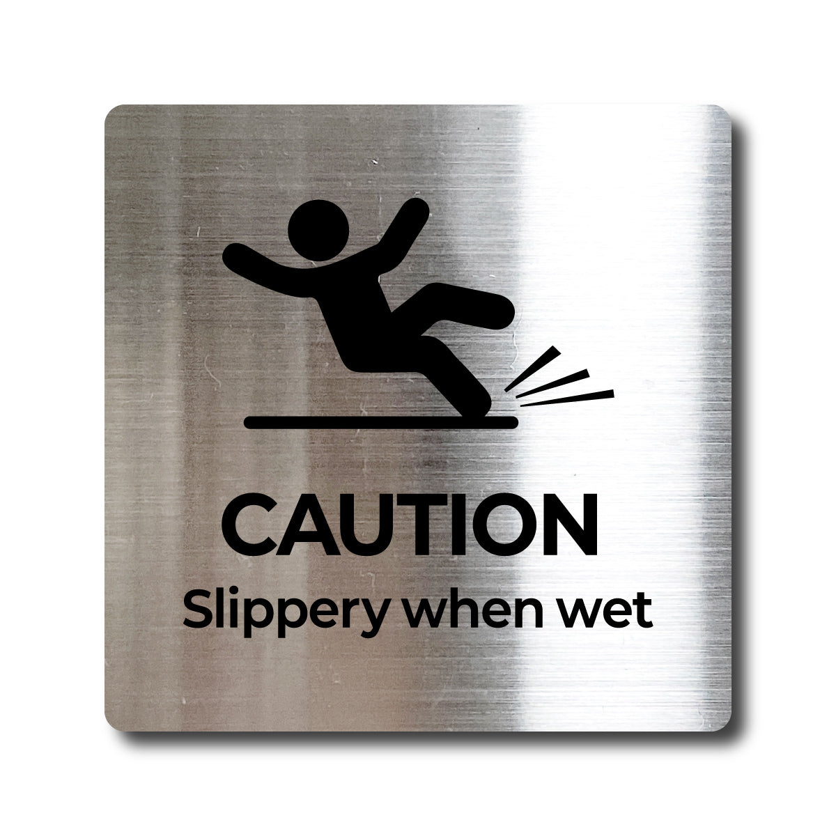 Medium Stainless Steel Adhesive Pictogram Wall Sign - Silver