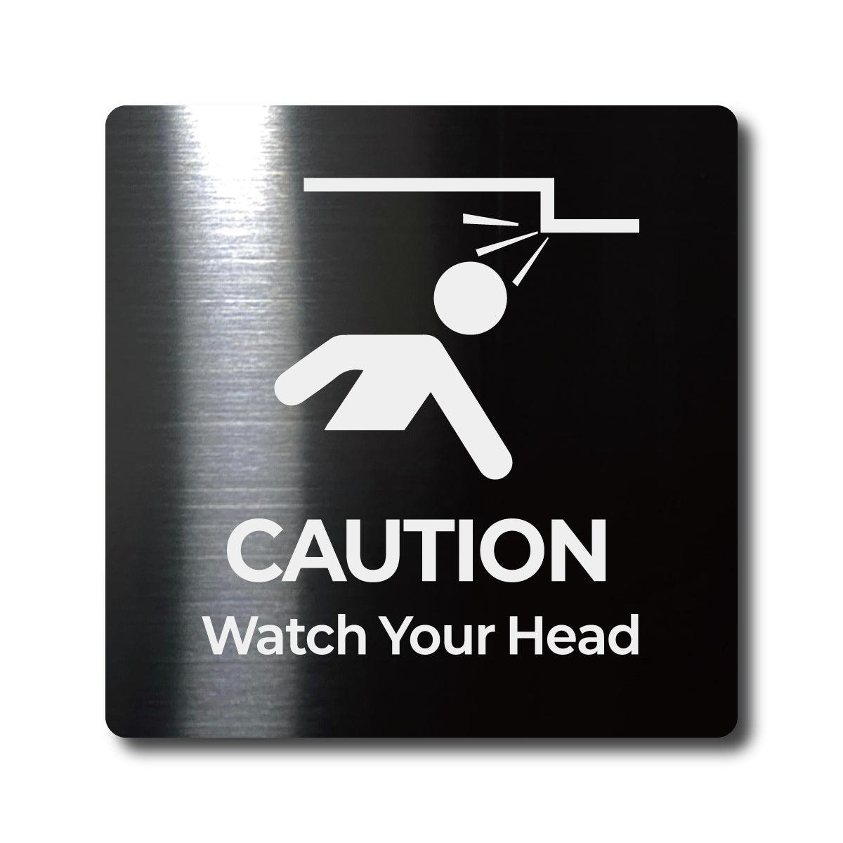 Medium Stainless Steel Adhesive Pictogram Wall Sign - Black