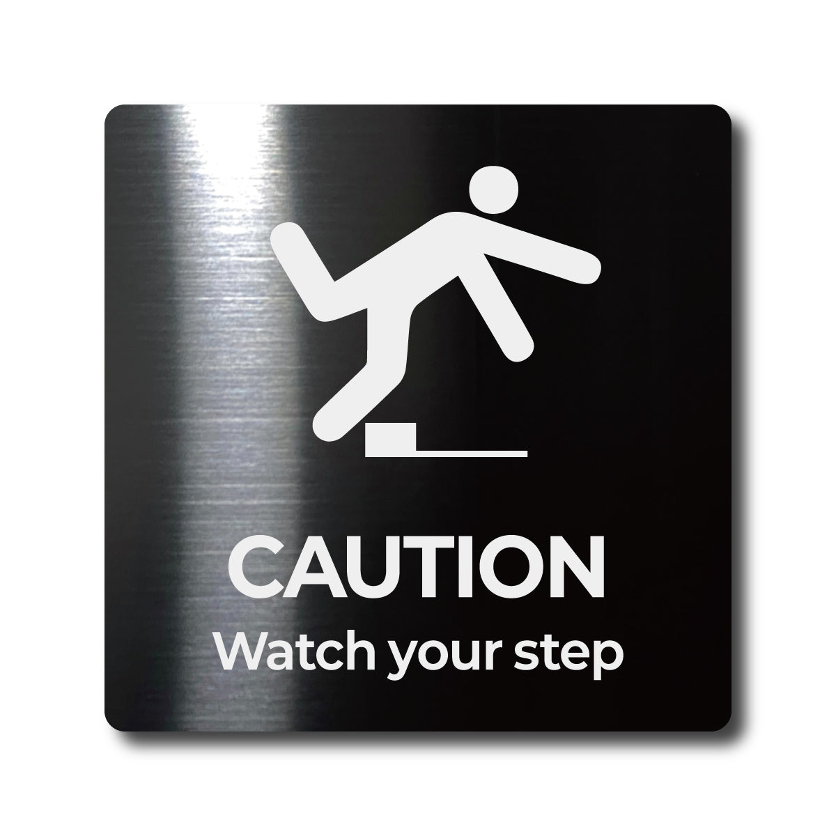 Medium Stainless Steel Adhesive Pictogram Wall Sign - Black