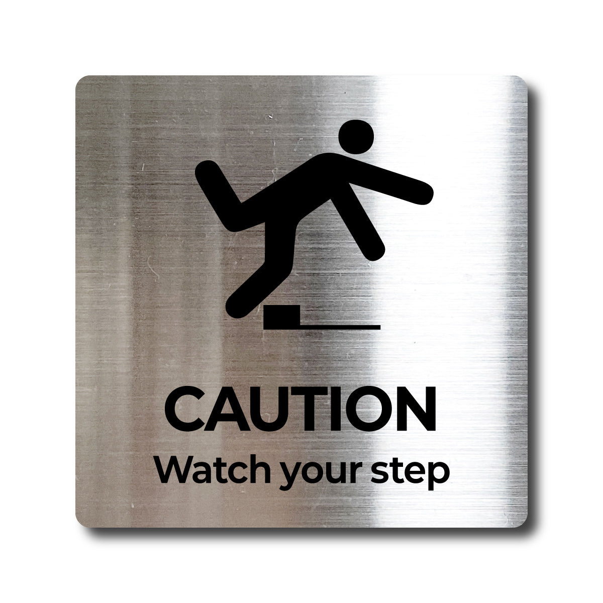 Medium Stainless Steel Adhesive Pictogram Wall Sign - Silver