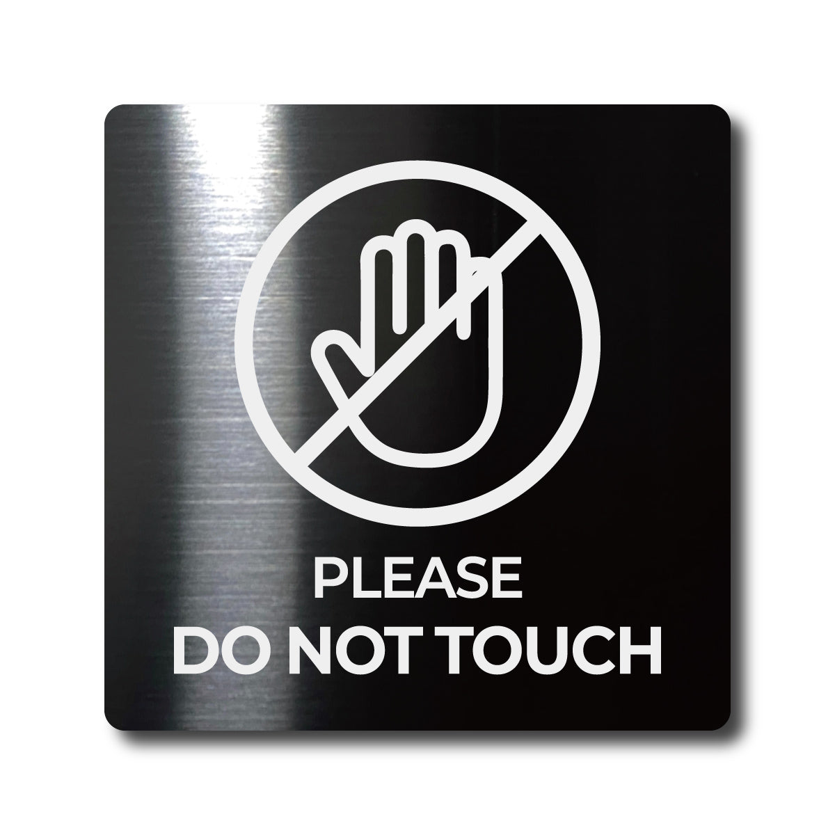 Medium Stainless Steel Adhesive Pictogram Wall Sign - Black