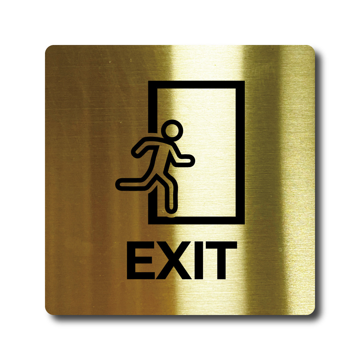 Medium Stainless Steel Adhesive Pictogram Wall Sign - Gold