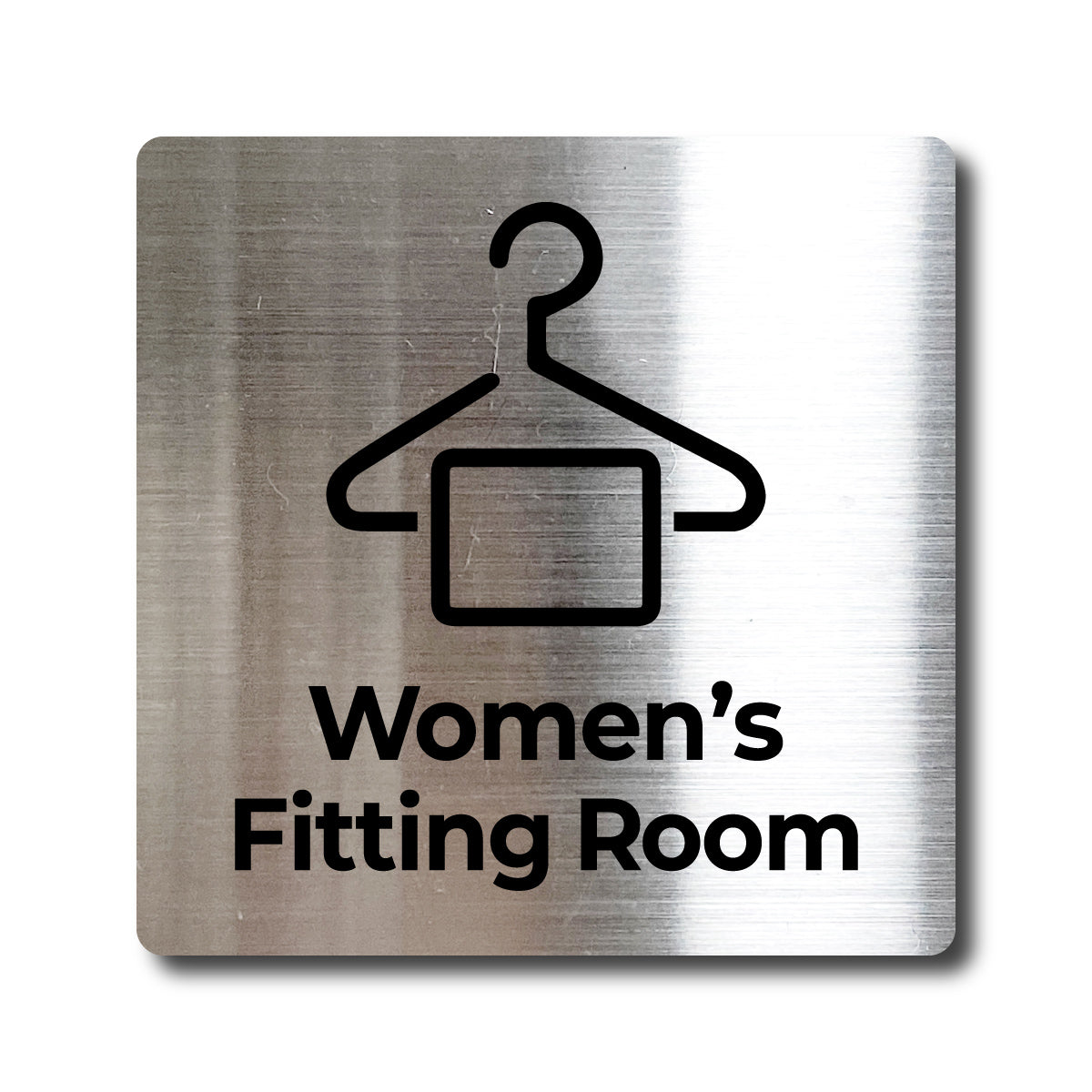 Medium Stainless Steel Adhesive Pictogram Wall Sign - Silver