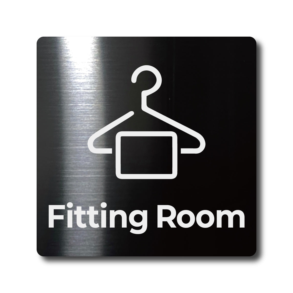 Medium Stainless Steel Adhesive Pictogram Wall Sign - Black