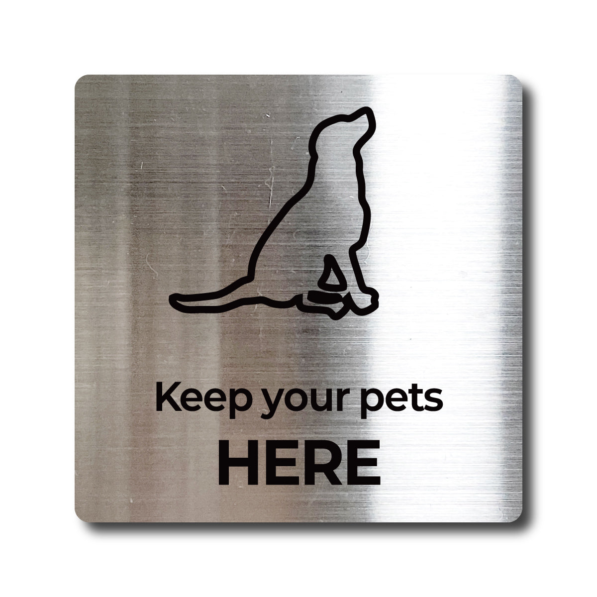 Medium Stainless Steel Adhesive Pictogram Wall Sign - Silver