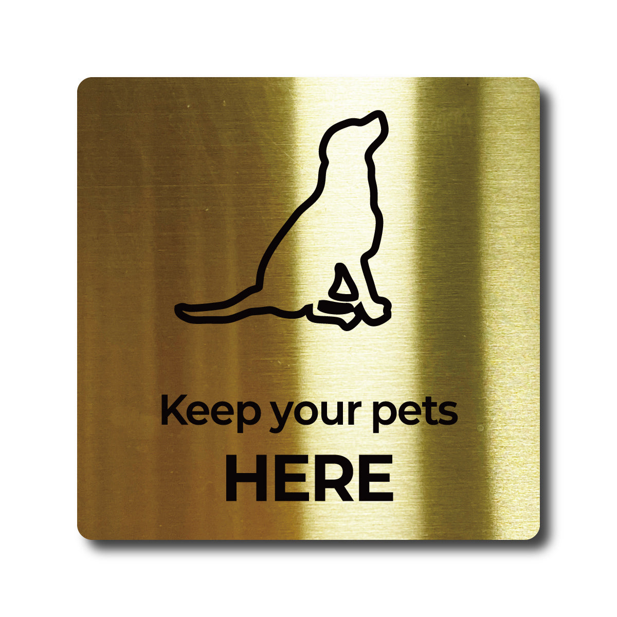 Medium Stainless Steel Adhesive Pictogram Wall Sign - Gold