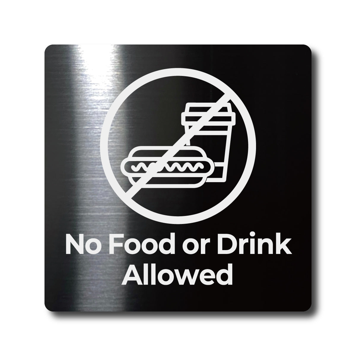 Medium Stainless Steel Adhesive Pictogram Wall Sign - Black