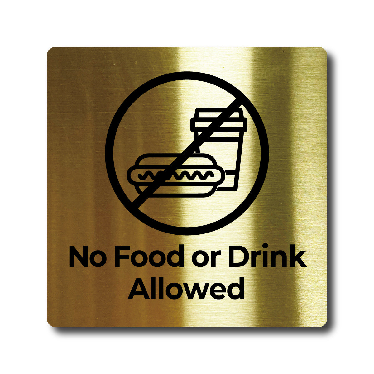 Medium Stainless Steel Adhesive Pictogram Wall Sign - Gold