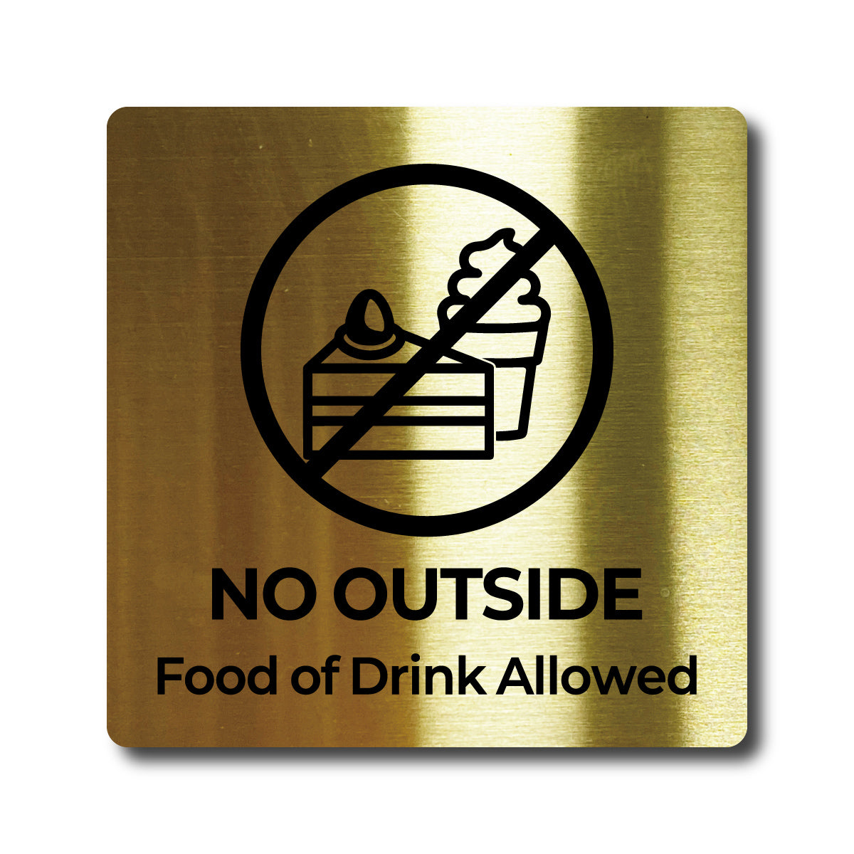 Medium Stainless Steel Adhesive Pictogram Wall Sign - Gold