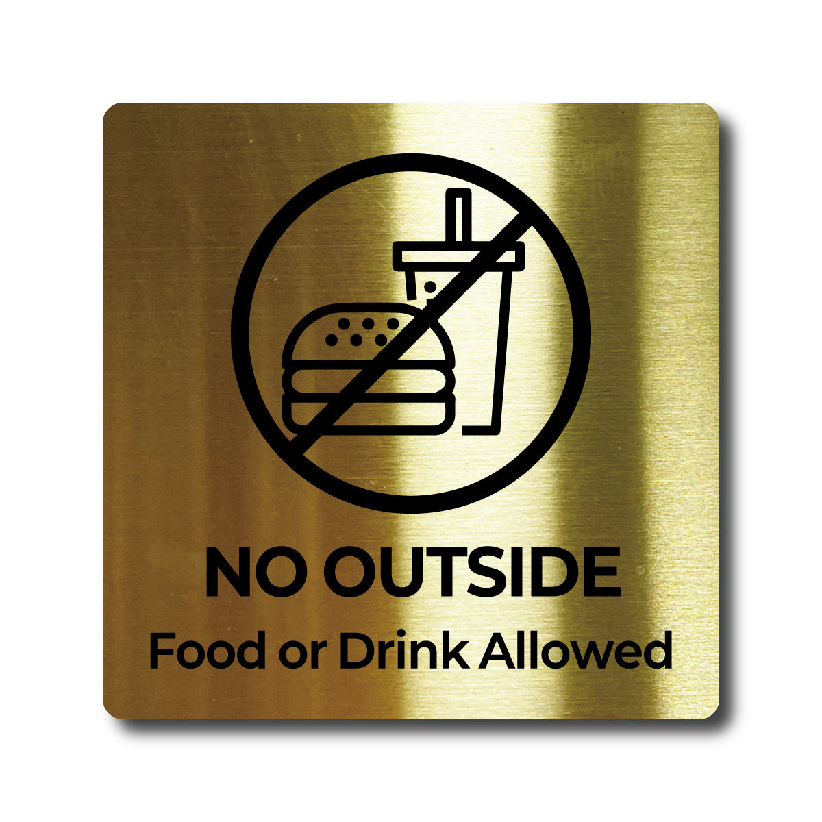 Medium Stainless Steel Adhesive Pictogram Wall Sign - Gold