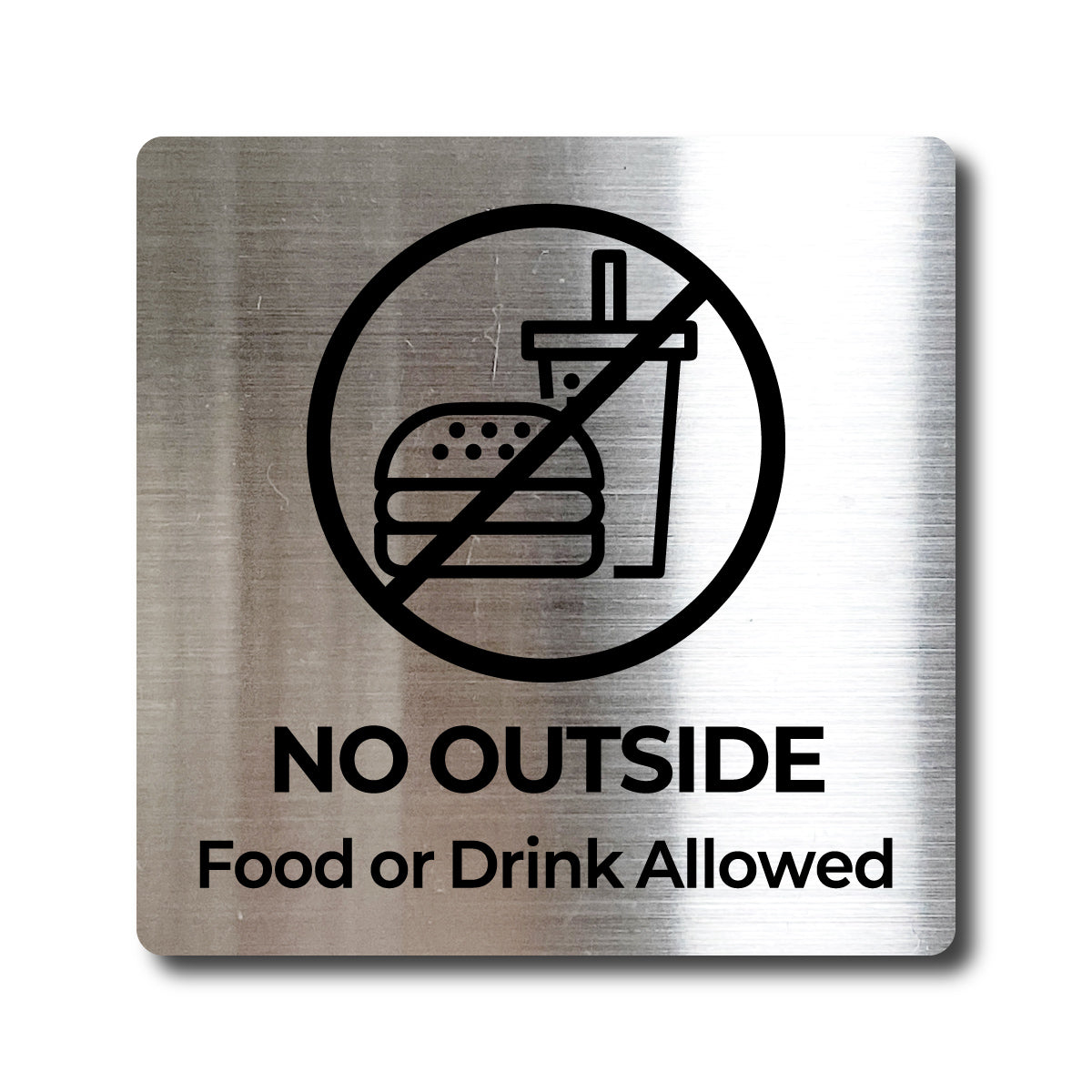 Medium Stainless Steel Adhesive Pictogram Wall Sign - Silver