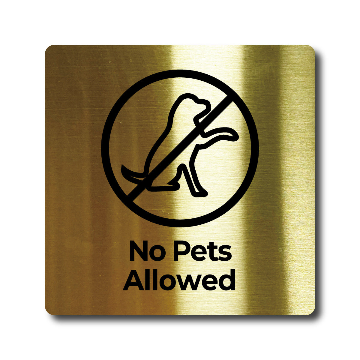 Medium Stainless Steel Adhesive Pictogram Wall Sign - Gold