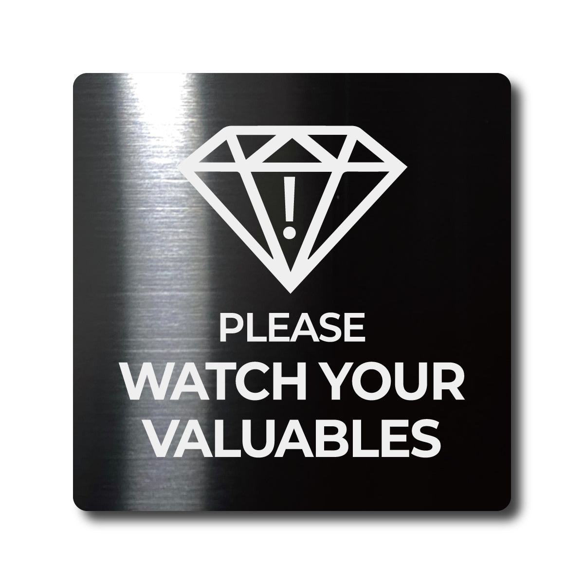 Medium Stainless Steel Adhesive Pictogram Wall Sign - Black