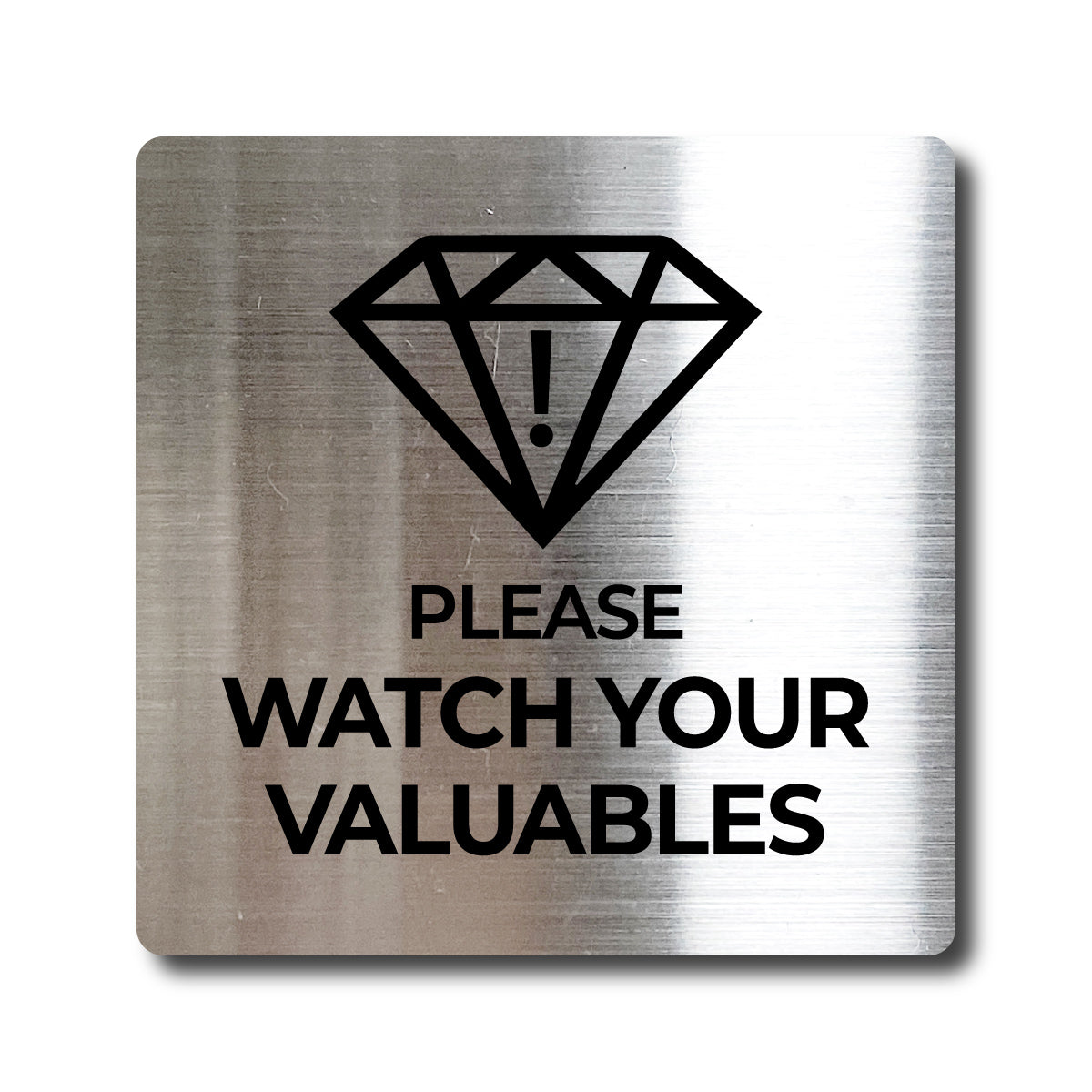 Medium Stainless Steel Adhesive Pictogram Wall Sign - Silver