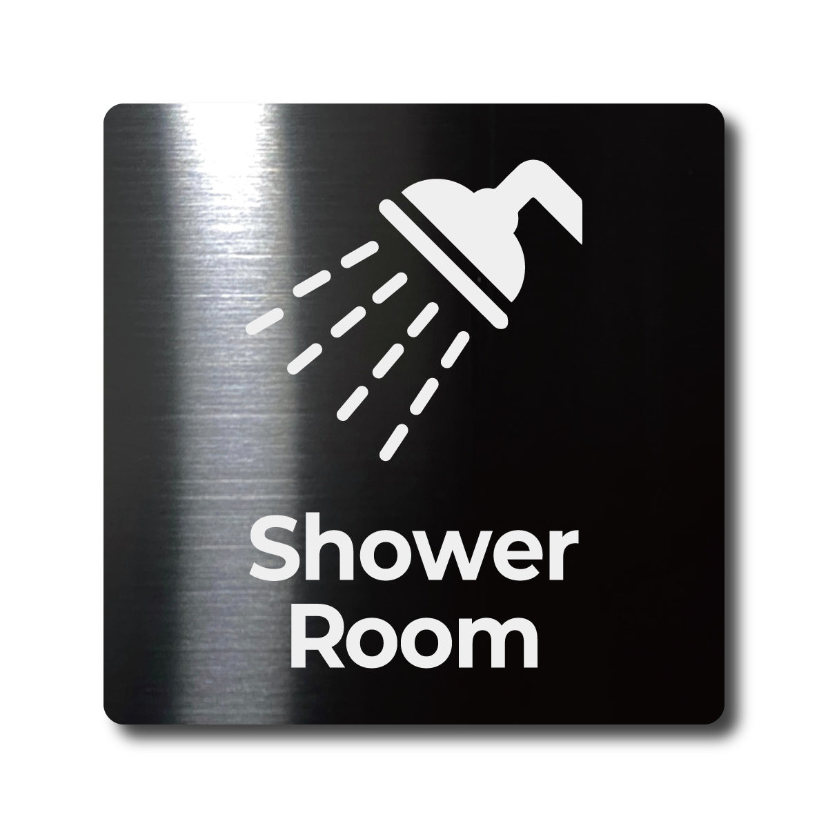 Medium Stainless Steel Adhesive Pictogram Wall Sign - Black