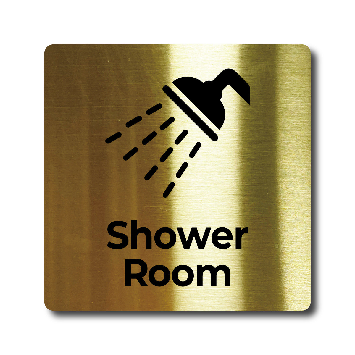 Medium Stainless Steel Adhesive Pictogram Wall Sign - Gold
